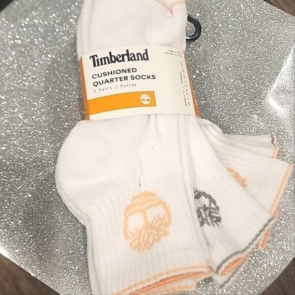 Timberland Logo Cushioned Quarter Socks- 5 Pair - Picture 2 of 5